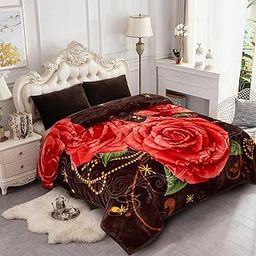 EVOLIFE: Luxurious Heavy Mink DB Printed Dohar Double Bed Quilt - Perfect for Winter & AC Comfort - King Size Multipurpose Blanket (Brown)-picture-2
