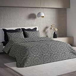 DDecor 100% Cotton 210 TC Embroidery Bed SPREAD-PQB19-MEDALLION-EBONY-image-9