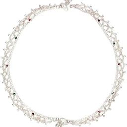 Traditional Ethnic Anklets GERMAN Silver Jhaalar design payal/pajeb/Nupur/Anklets for Women-SET OF -1-image-44