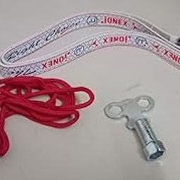 Skating Accessories Set, Red Laces, Keyholder, and Belts, White and Red-picture-30