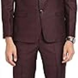Men Terylene Rayon Tailored Fit Brown Party Suits (3 Piece)-picture-46