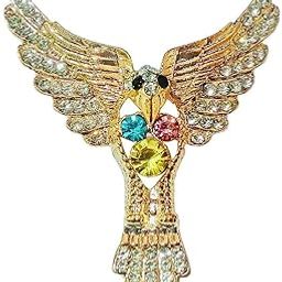 Mens Suit Eagle Lapel Pin Multicolor Brass Crystal Brooch For Men And Women-image-87