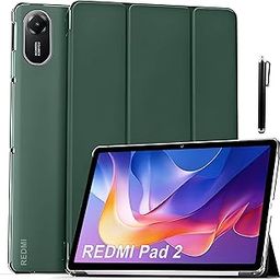 ProElite Case Cover for Xiaomi Redmi Pad 2 11 inch Cover, Smart Flip Case Cover for Xiaomi Redmi Pad 2 11 inch Translucent Back with Stylus Pen [Auto Sleep Wake Feature], Dark Green-picture-13