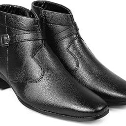Men's Height Increasing/Elevator Synthetc Meterial Formal Slip-On Ankle Boot-image-21