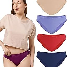 Anti Bacterial Underwear Mid Waist Premium Cotton Spandex Bikini knicker Panties for Women-No Marks Waistband and Stayfresh Treatment(Pack of 5)-27