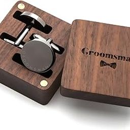 Cufflinks with Engraved Wood Gift Box, Small, Wood, no gemstone-image-14