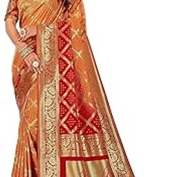 Banarasi Silk Traditional saree with Unstitch Heavy Blouse Piece-image-86