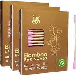 Imeco Cotton Ear Buds/Swabs (Pack of 3) 100 Bamboo Sticks Each 100% Pure & Soft Cotton | Eco Friendly Ear Cleaning Buds for Removing Ear Wax, Baby Care, Art & Craft Multipurpose Use-14