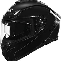SMK Typhoon Unicolor Black-GL-200 Full face Helmet for Bike with Balaclva Plus Key Chain(M)-image-35