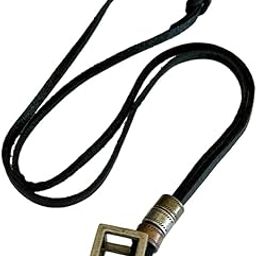 Vintage Alloy Pendant with Adjustable Pure Leather Cord Necklace for Men & Boys-image-81