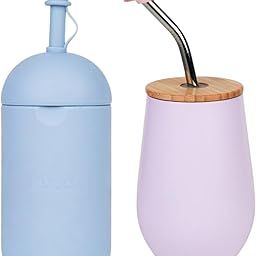 tudd Silicone Buddy Bottle for Baby 6 to 12 Months with Straw | Blue with Baby Stainless Steel Happy Tummy Mug 12oz, 240 Ml,Pink (2 Year - 6 Years) | Pink-image-57