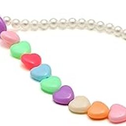 kawai Multi Color Heart Shape Cute Fimo Beads phone chain Pearl Mobile Phone Charm Cell Phone Accessories For women And Girls-11