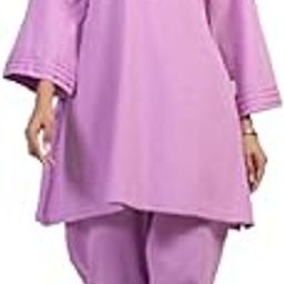 Lavender Rose Solid Cotton Flex Co-ord Set for Women-picture-48