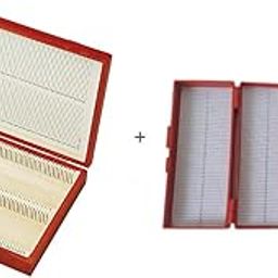 Labworld slide box 100 +50 slides combo pack with index holder prepared slides microscope,side box plastic,pack of 2-picture-23