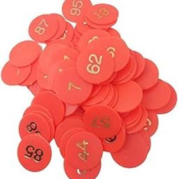 ZEONELY MART Plastic Numerical Token/Coins (1 to 100) Number Coins Orange Colur(Small) (Coins Size 31mm)-12