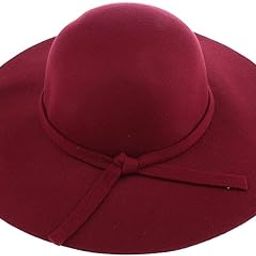 Vintage Wool Felt Fedora Hat Foldable Floppy Wide Brim Hat Women Wine Red-image-11