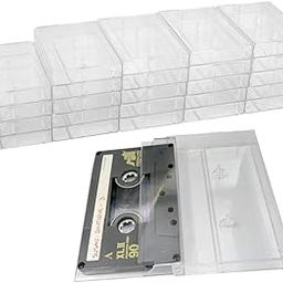 Evelots Clear Plastic Audio Cassette Tape Storage Cases, Protectors- Set/25-14