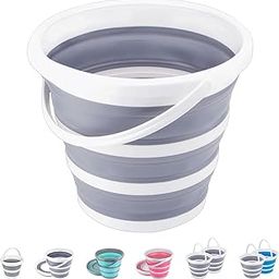 VINSU Silicone Bucket Water Proof, PVC Coated Collapsible Foldaway Bucket with Handle Fordable Pail for Outdoor Camping/Car Washing/Fishing/Hiking/Travelling, Portable Bucket (Multicolor) (10 L)-picture-12
