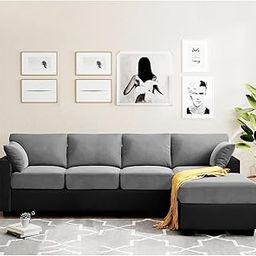Casacomfort Cyano 6 Seater RHS Fabric L Shape Sofa Set (Light Grey-Dark Grey)-image-3