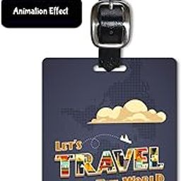 Lentikart 3D Lenticular Luggage Tag Single Piece | Travel The World Animated Plane | Luggage/Bag/Travel ID Label Tags for Suitcase & School Bags-picture-27