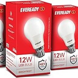 Eveready 12W LED Bulb, Cool White Day Light (6500K), E27 Base, Energy-Efficient, 4kV Surge Protection, Long-Lasting Durability, Pack of 4-22