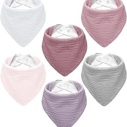 NISXABEBE Muslin Baby Bibs,Baby Bandana Drool Bibs 100% Cotton for Baby Boy Girl,Solid Colors Bib for Drooling Teething-image-26