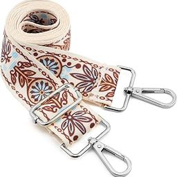 Silvery Buckles Wide Shoulder Strap Adjustable Replacement Belt Crossbody Canvas Bag Handbag-image-9