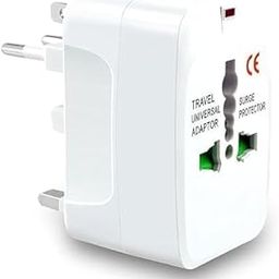 LOQIUM ENTERPRISE Travel Adapter, International All in One Worldwide Travel Adapter and Wall Charger,100-250 AC Voltage Travel Charger (White)-42