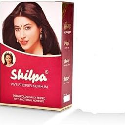 SARANSH CREATION Shilpa Vive Bindi Kumkum (Pack of 15) Dermatologically Tested Bindi (DEEP RED, 5)-image-3