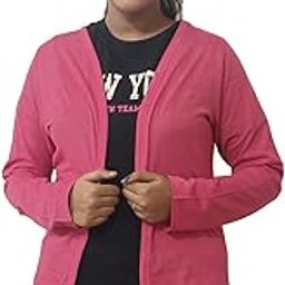 Womens Shrug - Front-Open Double Pocket Knit Shrug, Versatile Style-image-39