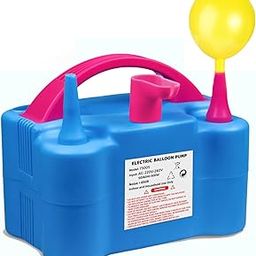 Kipa Gaming 220V 600W Dual Nozzle Electric Air Balloon Pump - Includes Fix and Tying Tool with 1 Extra Hand-Tying Tool ? Ideal for Parties and Decorations, Time-Saving Balloon Inflator! - Blue-14