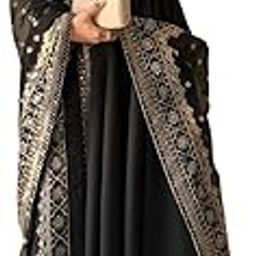 Elegant Black Anarkali Set With Embroidered Dupatta And Flowing Palazzo-picture-53