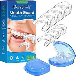 Mouth Guard for Grinding Teeth and Clenching Teeth at Night, Custom Moldable Dental Night Guards, Anti Grinding Teeth 2 Sizes, Pack of 8 with Two Travel Cases-image-85
