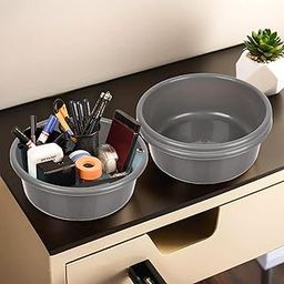 Homestic Pack of 3 Desk Organizer | Stationery Organizer Tub | Multipurpose Storage Organizer | Office Supplies Organizer for Pen-Pencil-Staplers-Clips | Desktop Organizer | 4 LTR | Gray-image-83