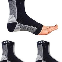 Open Toe Bamboo Cotton Compression Socks | Women & Men | Nano Compression Socks for Neuropathy | Black | Plantar Fasciitis Relief | Arch Support | Ankle & Foot Swelling | Injury Recovery | Heel Pain-image-69