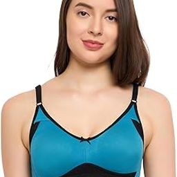 clovia Women's Cotton Non-Wired Non-Padded Full Cup T-Shirt Bra - Blue-picture-43