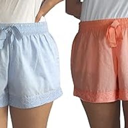 Women's Cotton Lace Designed Lounge Shorts (Pack of 2)-image-28