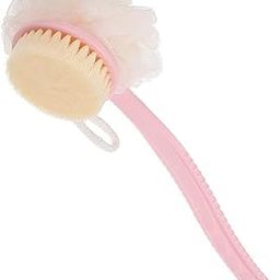 KTBN 2 IN 1 Bath Body Brush with Soft Loofah and Bristles,Back Scrubber with Curved Long Handled Shower Brush for Wet or Dry, Women & Men Body,Face and Spa Washing-image-22