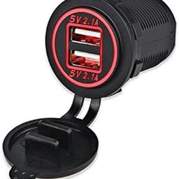 EN-VOLANT 1X(5V 4.2A Dual 2USB Charger Socket Adapter Power Outlet for 12V 24V Car Mo G7E5-5