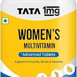 Tata 1mg Women's Multivitamin Veg Tablet with Zinc, Vitamin C, Calcium, Vitamin D and Iron, Support Health Protection, Bones & Overall Health (Pack Of 60 Tablets)-31