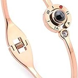Bracelet for Women & Girls Fashion Rose Gold Bracelet | I Love You in 100 Different Languages Kadaa Bracelet | Birthday Gift for Women Anniversary Gift for Wife Valentine Gift for Girls-image-4