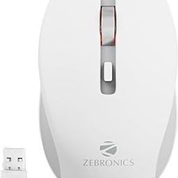 ZEBRONICS Zeb-Jaguar Wireless Mouse, 2.4GHz with USB Nano Receiver, High Precision Optical Tracking, 4 Buttons, Plug & Play, Ambidextrous, for PC/Mac/Laptop (White+Grey)-28