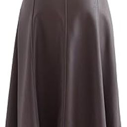 Midi Length Faux Leather Kali Pattern Skirt-image-10