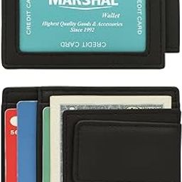 Leather Money Clip Front Pocket Wallet and Card ID Case (Black)-image-44