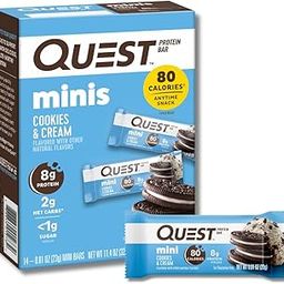 Quest Mini Cookies & Cream Protein Bars, 8g Protein, 1g Sugar, 2g Net Carbs, Gluten Free, 14 Bars 322g-image-28