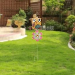 THE STYLE SUTRA Metal Owl Garden Stake Owl Decor Outdoor Decorative for Outdoor Indoor Porch Yellow-18