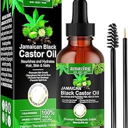 AmazingOrganics Black Jamaican Castor Oil For Hair, Skin, Belly Button & Stomach - 100% Pure, Unrefined, Cold-Pressed Essential Oil For Hair Growth, Skincare & Body Care-image-91