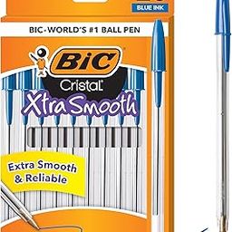 BIC Cristal Xtra Smooth Ballpoint Pen, Medium Point (1.0mm), Blue, 10-Count-image-14