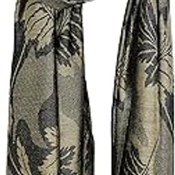 STOLE STUDIO Embellished Fashionable LEAF Black/Beige Stole & Scarf-image-73