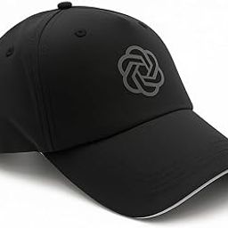 Classic Baseball Cap, Black with Grey Logo, Polyester Blend, Adjustable Strap, Waterproof, Baseball Cap for Men and Women, Caps Men for All Sports Cap for Men Women Unisex-picture-2
